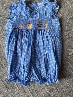 Smocked Polka Dot Magical One-Piece Romper / Bubble